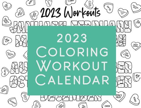 2023 Coloring Workout Calendar